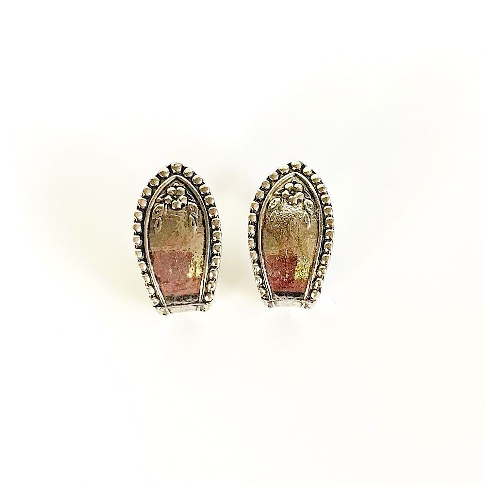 Sterling Silver Spoon Post Earrings
